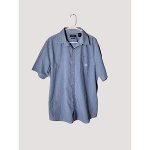 Chaps Shirt Mens XL Button Down Short Sleeve Checkered Coastal Summer
